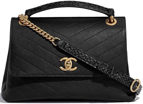 chanel chevron black gold|Chanel Chevron Chic Top Handle Bag Medium Calfskin Leather .